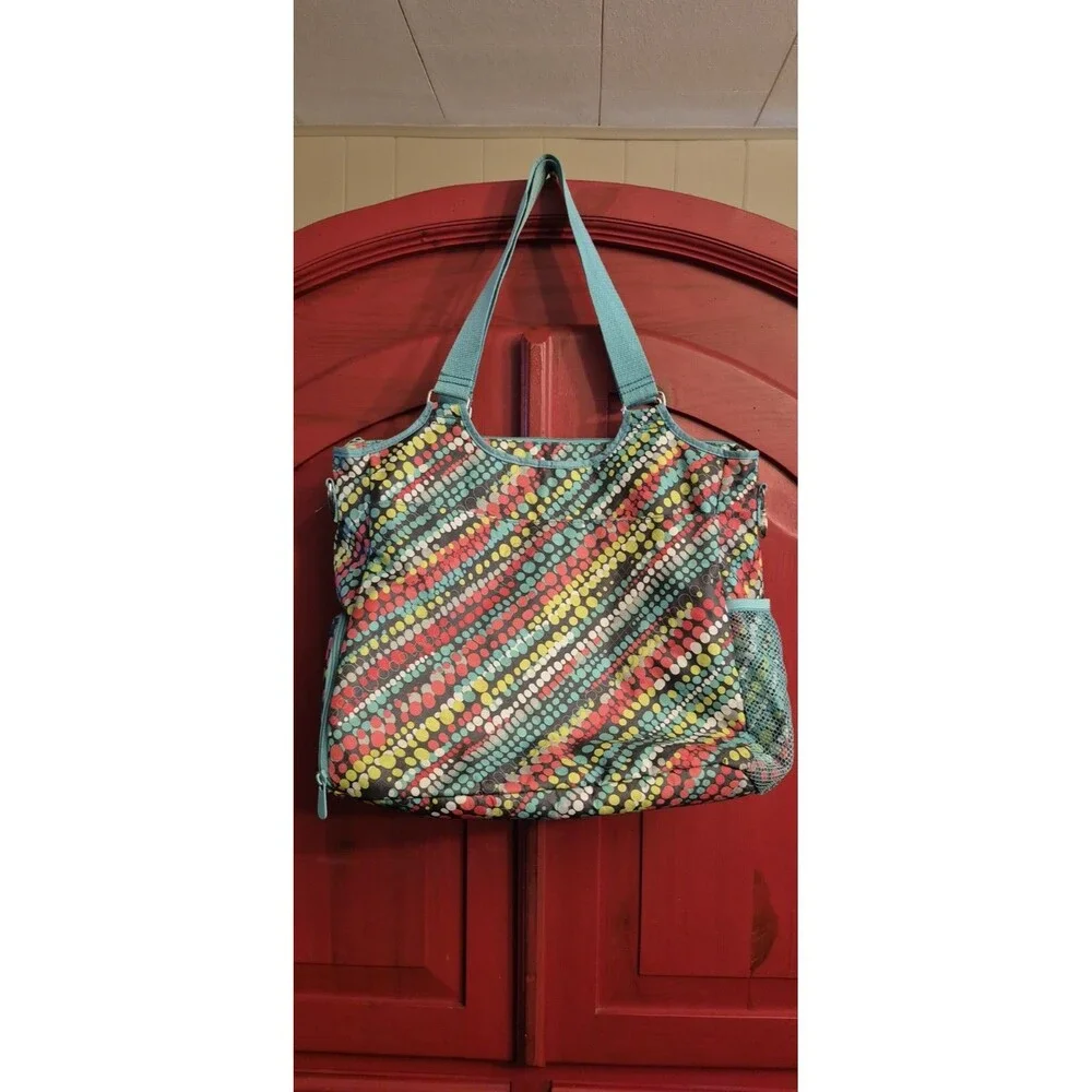 Thirty-One 31 All Pro Tote Pool Beach Gym Yoga Travel Diaper Bag Graffiti Dot